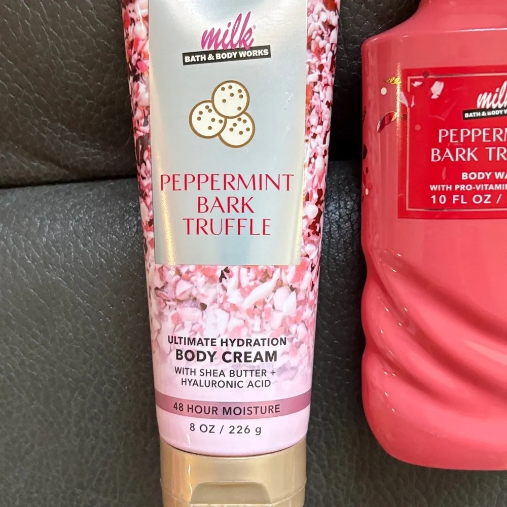 Bath and body peppermint bark truffle body care set